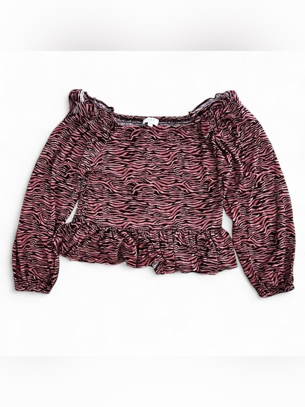 LOFT Pink and Black Zebra Print Blouse